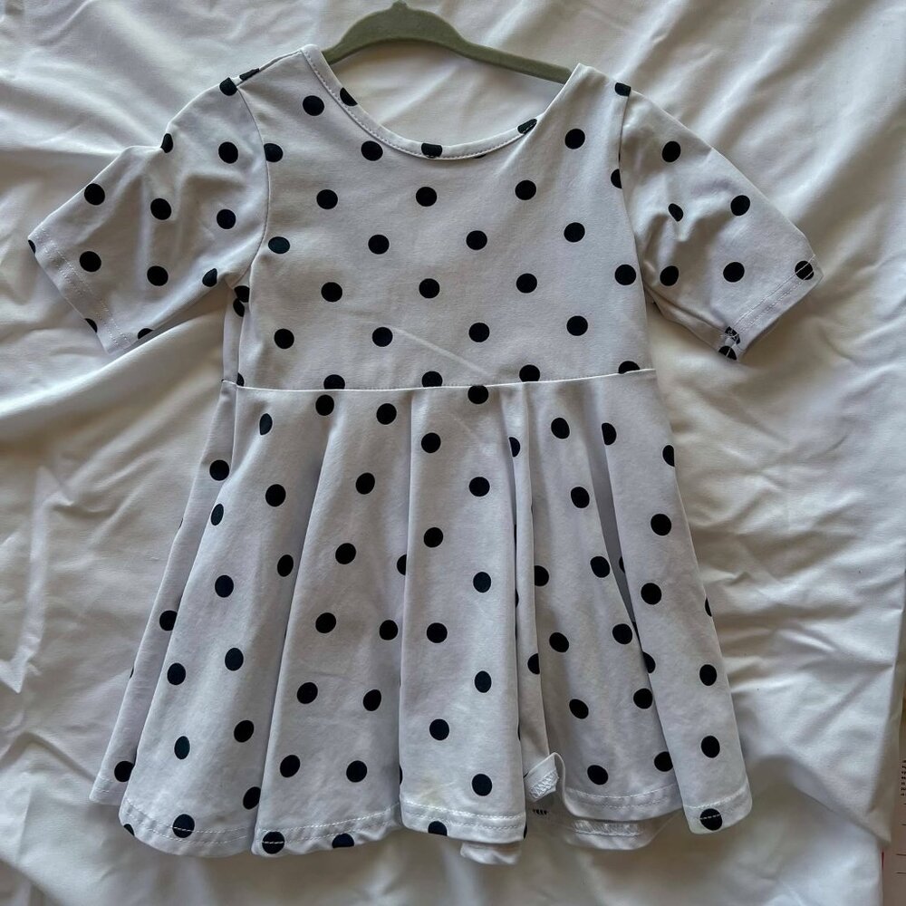 Stitchy Fish Polka Dot Swing Dress